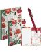 Подаръчен комплект Victoria's Journals Florals - Poppy, 4 части, в кутия - 1t