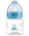 Полипропиленово шише за хранене с широко гърло с биберон Zizito - Little Angel, синьо, 125 ml - 1t
