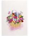 Поздравителна картичка Kiriori Pop-up - Кошница с цветя - 3t