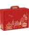 Подаръчна кутия Giftpack - Bonnes Fêtes, червено и златисто, 34.2 x 25 x 11.5 cm - 1t
