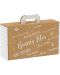 Подаръчна кутия Giftpack - Bonnes Fêtes, крафт и бяло, 33 x 18.5 x 9.5 cm - 1t