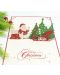 Поздравителна картичка Kiriori Pop-up - Дядо Коледа с шейна - 2t