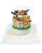 Поздравителна картичка Kiriori Pop-up - Торта с животни - 4t