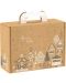Подаръчна кутия Giftpack - Bonnes Fêtes, крафт, черно и бяло, 25 x 18 x 9.5 cm - 1t