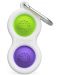 Сензорна играчка-ключодържател Tomy Fat Brain Toys - Simple Dimple, зелена/лилава - 1t