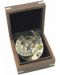 Слънчев часовник Sea Club - В дървена кутия, месинг, 8 cm - 1t
