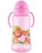 Спортна бутилка с дръжки и сламка Lorelli Baby Care - 330 ml, Розова - 1t