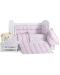 Спален комплект с балдахин Dizain Baby - Зиг заг и розови звезди, 8 части, 70 х 140 - 1t