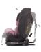 Столче за кола Chipolino - Техно 360, 0-36 kg, с Isofix, Розова вода - 6t