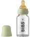 Стъклена бебешка бутилка с аксесоари Bibs - 110 ml, зелена - 1t