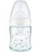 Стъклено шише със силиконов биберон Nuk - First Choice, TC, 120 ml, бяло - 1t