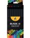 Цветни моливи Adel Blackline,  12 цвята, дълги - 1t