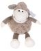 Плюшена играчка Morgenroth Plusch - Сива овчица с раиран шал, 35 cm - 1t