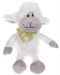 Плюшена играчка Morgenroth Plusch - Бяла овчица Съни с шал, 30 cm - 1t