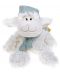 Плюшена играчка Morgenroth Plusch - Зимна овчица със синя шапка и шал, 25 cm - 1t