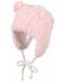 Зимна бебешка шапка с връзки Sterntaler - 47 cm, 9-12 месеца, розова - 1t