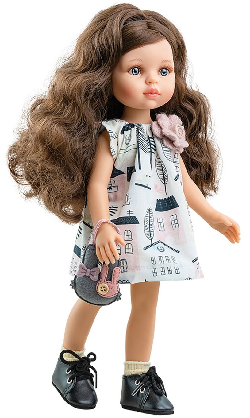 Кукла Paola Reina Amigas - Карол, с къса рокля с къщички, 32 cm (04457)