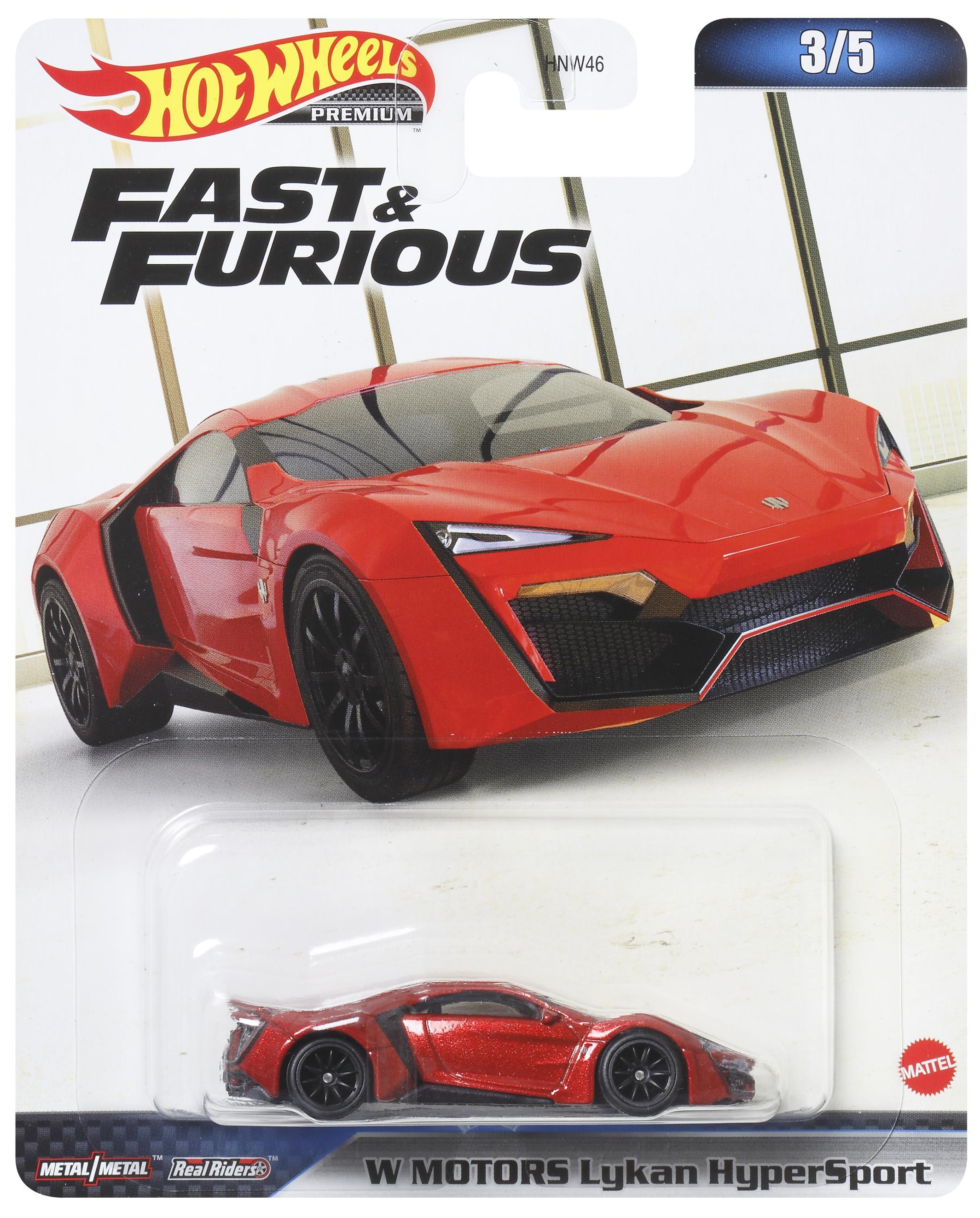 Hot Wheels ファスト&フューリアス/フォルツァモータースポーツ Метална количка Hot Wheels Fast & Furious - Lykan HyperSport, 1:64